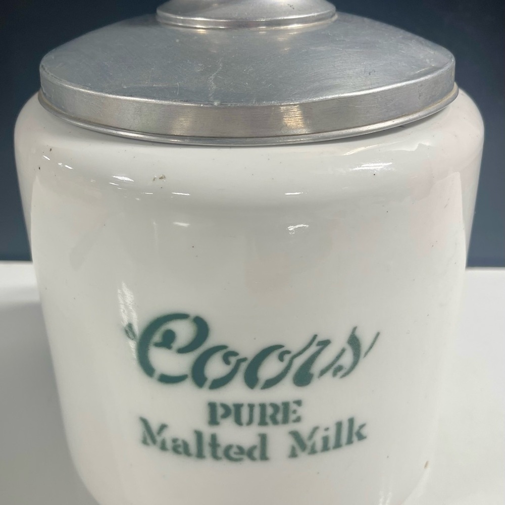 Coors Pure Malted Milk Porcelain Cannister w Lid